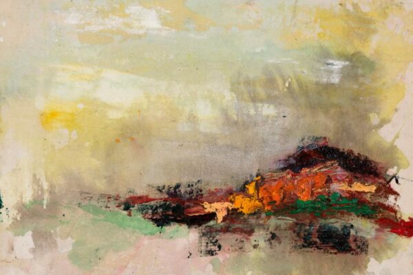 Assemblage Teil der Landscape Serie, 50x65, Öl auf Leinwand
