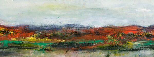 4 Assemblage Teil der Landscape Serie, 20x70, Öl auf Leinwand