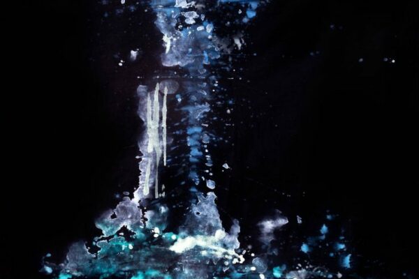 White on Black – Winter in Island, 90x90, Acryl auf Stoff